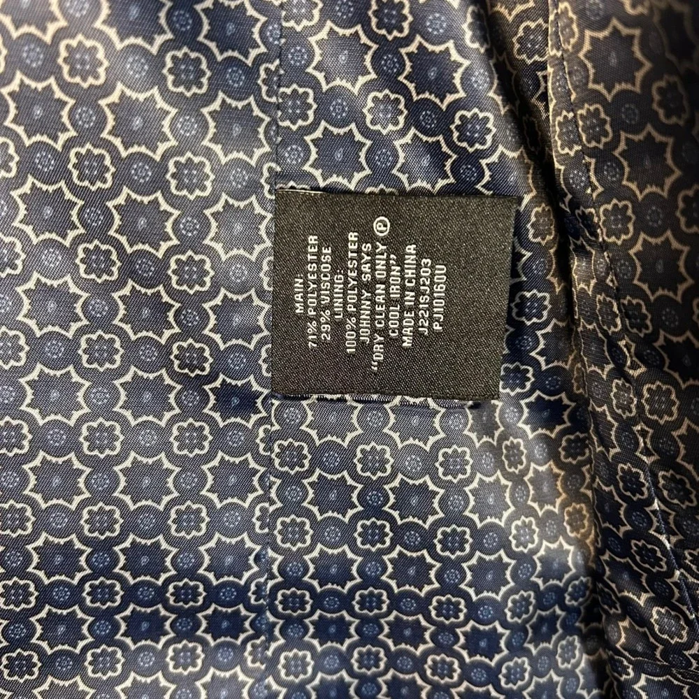 Johnny Bigg Suit Jacket Marine Blue Windowpane Plaid Blazer Size 48 NWT